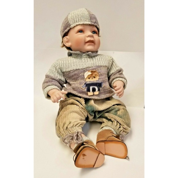 RARE Vintage Realistic Porcelain Baby Doll Boy - Picture 2 of 6